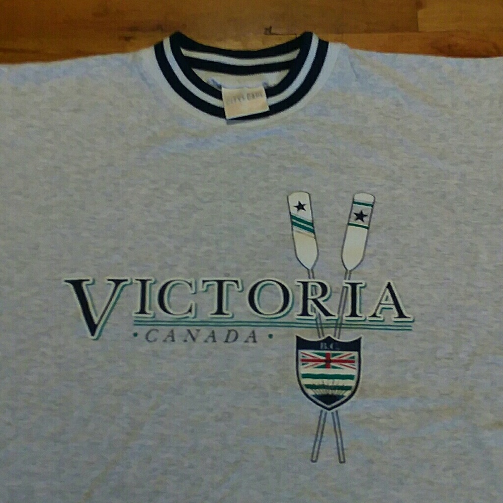 Victoria Canada Souvenir Rowing ringer t shirt